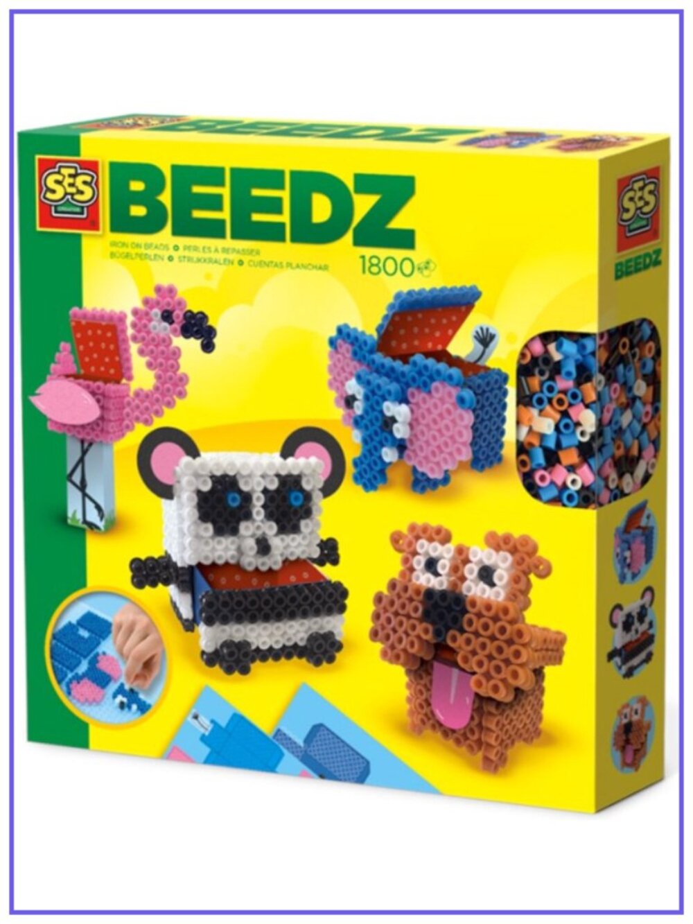 SES Iron on Beads Beedz 3D Animal Box 1800 Pcs w/Accessories Age 5+ New In Box